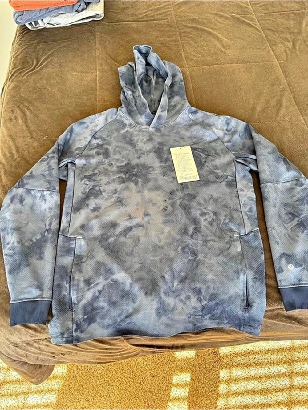 lululemon Textured Tech Hoodie Abstract Gray & Blue XL